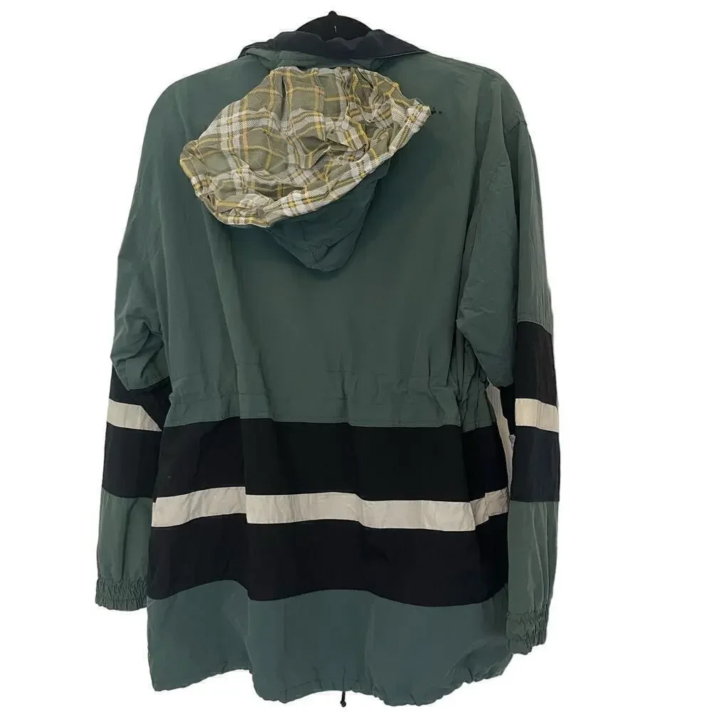Adidas Y2K Vintage Women's Double Side Reversible Parka Raincoat Hoodie Jacket